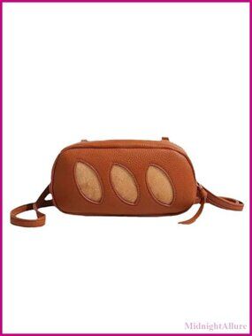 Leather Crossbody Bag Cute Toast Loaf Bread Purse Mini Shoulder Bag